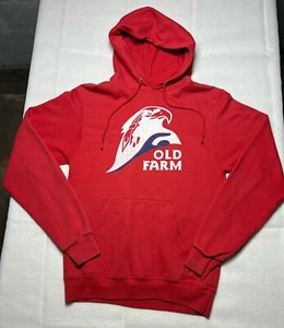 Champion Old Farm Unisex Eco Powerblend Red Hoodie Pullover Pouch Size Small - Picture 1 of 7