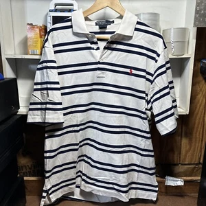 Polo Ralph Lauren Golf Fit Polo Shirt Mens Large Stripe Short Sleeve Cotton - Picture 1 of 7