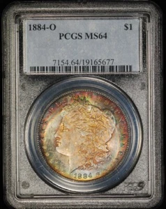 1884 O Morgan Silver Dollar PCGS MS64 Toned Obverse - Picture 1 of 7