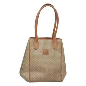 CELINE Macadam Canvas Shoulder Bag Beige Gold Auth bs24603 - Picture 1 of 21