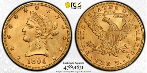 1894 PCGS MS64 $10 Gold Liberty Eagle Cover