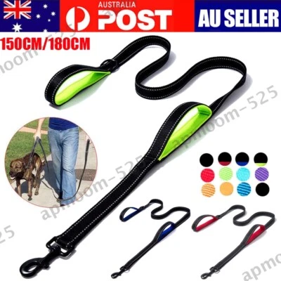 Dog Leashes Outdoor Travel Dog Training Chain Heavy Duty Dual Double Handle Lead - image 1 of 4