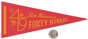 RARE Vintage 1960s NFL Felt Mini Pennant SAN FRANCISCO 49ERS old logo football
