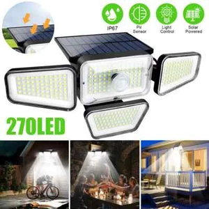 999000lm LED Solar Wall Lights Motion Sensor Outdoor Garden Street Security Lamp - Picture 1 of 16