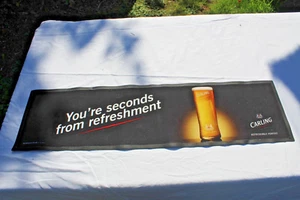 Carling Lager Bar Runner Mat Home Bar Man Cave Home Party Pub Breweriana Black - Picture 1 of 7