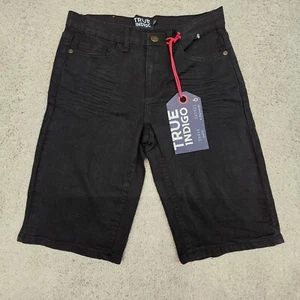 True Indigo Boys' Black Dark/Wash Jean Shorts Sz 14 27X10 NEW - Picture 1 of 9