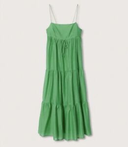 MNG By MANGO Flowy Maxi Summer Cotton Dress Green Size XL