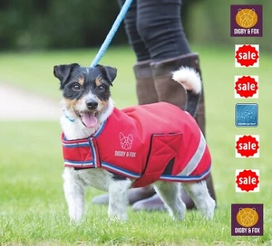 WATERPROOF DOG COAT Shires Digby & Fox Warm Padded 200g Red Reflective XX Large - Picture 1 of 4