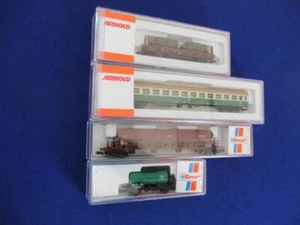 G4328) Modelleisenbahn Spur N : ARNOLD + Roco Wagen Konvolut OVP - Picture 1 of 9