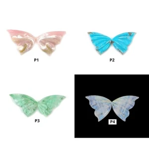 Natural Pink Opal Turquoise Chrysoprase Moonstone Gemstone Hand Carved Butterfly - Picture 1 of 5
