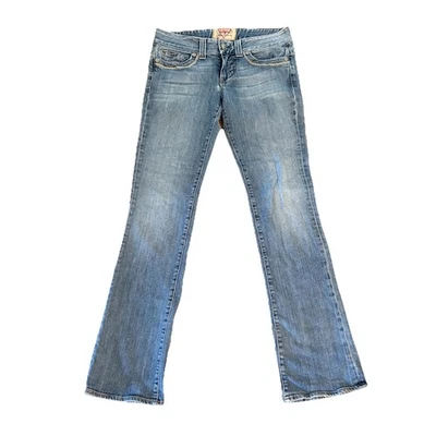 Pantalones de mezclilla elásticos vintage GUESS premium acampanados para mujer talla 29 tiro bajo Y2K Foto 1 de 4