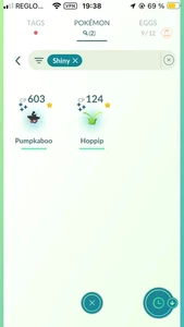 Pokémon Go - Shiny Pumpkaboo Hoppip - Mini PTC 100K Stardust - Foto 1 di 3