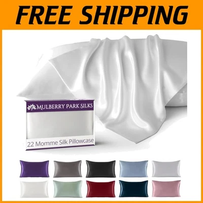 Silk Pillowcase with French Seams - 22 Momme, White Standard - Image 1 of 4