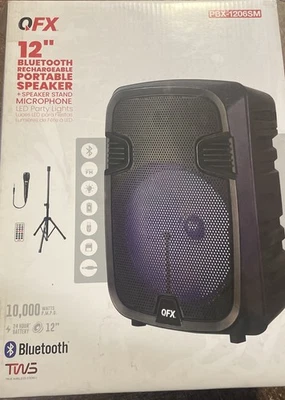 QFX® PBX-1206SM 12-In. 21-Watt True Wireless Stereo Bluetooth Rechargeable... - Image 1 of 2