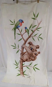 Vintage 80's Koala Bears Parrots Tropical Palm Tree Beach Towel GOALS 55" × 30"  - Picture 1 of 10