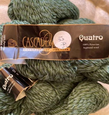 Lot of 4, Cascade Quatro, 100% Peruvian highland wool, 100gm/3.5 oz, multicolor - Image 1 of 3