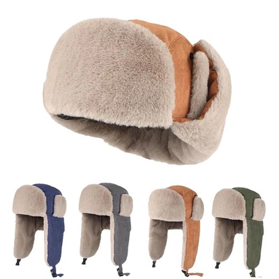 Winter Hat Russian Ushanka Aviator Warm Cold Hat for Men Women Skiing Hunting - Image 1 of 4
