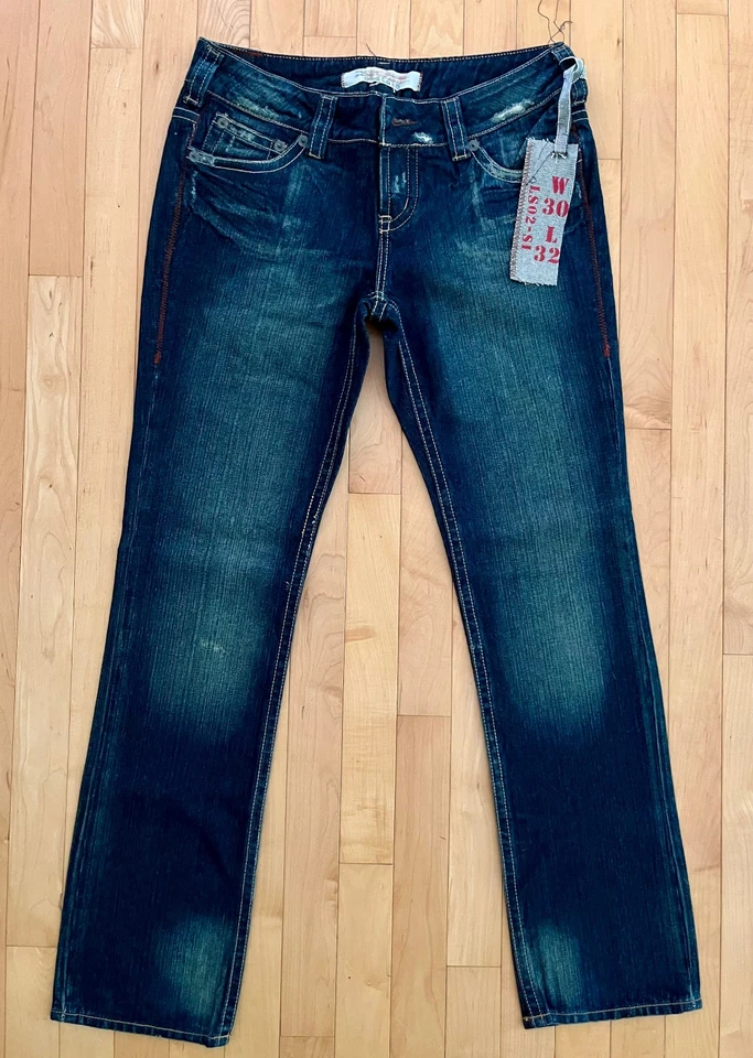 Pantalones de mezclilla con cremallera para hombre 1921 30-32 bota recta guante occidental funciona con etiquetas Foto 1 de 4