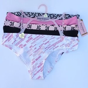 Juicy Couture 5er Pack Damen XL Logo Höschen schwarz grau pink weiß hellrosa NEU - Bild 1 von 11