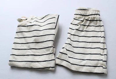 Zara Unisex Kids S/S Striped T-Shirt & Shorts Set AC2 Ivory/Black Size 4 NWT  - Image 1 of 4