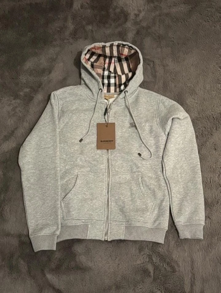 Burberry Zipper Hoodie | Grau | Größe M | Neu & ungetragen - Bild 1 von 4