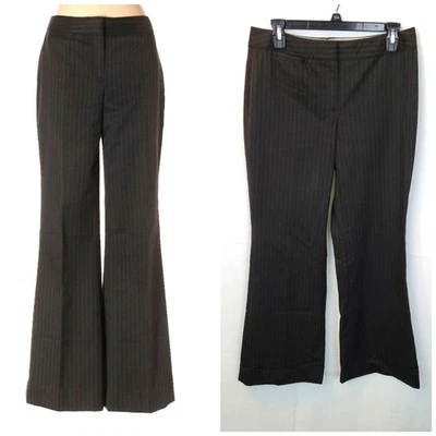 Pantalones de vestir clásicos Entier gris oscuro a rayas ~ trabajo oficina formal informal Foto 1 de 4