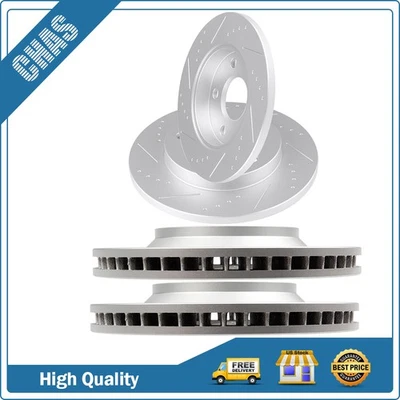 Front Rear Slotted Brake Rotors Discs For 2011 2012 2013 Chevrolet Impala - Image 1 of 4