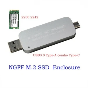 Type-C USB3.0 to M.2 NGFF B Key SSD 2230 2242 Adapter Card Converter Enclosure - Photo 1/20