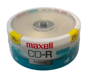 Maxell CD-R 700MB 25-Pack 80 Min Up to 48X Data Music Photos Playback Recording - Picture 1 of 5