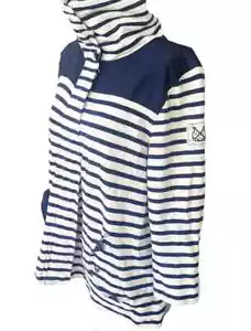 Chaqueta grande grande Lauren Ralph Lauren para mujer blanca azul a rayas con botones - Imagen 1 de 16