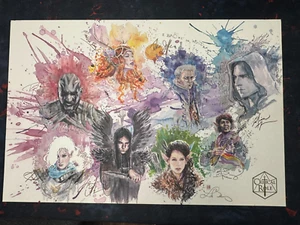 Impresión artística del episodio 100 de Vox Machina papel crítico FIRMADA David Mack - Imagen 1 de 2
