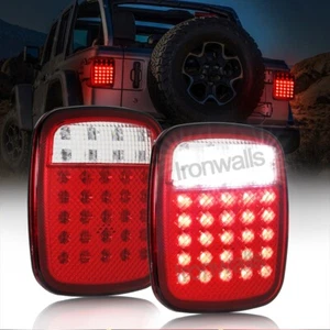 Red Rear 33 LED Tail Lights Brake Stop Reverse Backup for Jeep Wrangler YJ TJ CJ - Picture 1 of 12