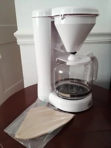 New Aroma Brew 12 Cup White Cone Filter Pause & Serve White Coffee Maker Water - Picture 1 of 21