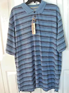 Mens Polo Shirt Blue Striped Size XL Outdoor Life NWT - Picture 1 of 2