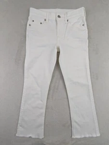 J.Crew Crewcuts sz 10 girls raw-hem demi-boot jean in white bf745 0103 - Picture 1 of 5