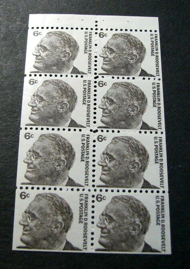US Booklet Panes Scott# 1284b Roosevelt  MNH Pane of  8 (see note) L328 - Image 1 of 1