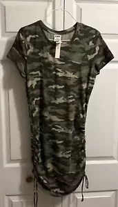 NWT! VICTORIA’S SECRET PINK Rouched FITTED Camo T-SHIRT DRESS ~ MEDIUM - Picture 1 of 5