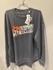 NEW Women’s Oklahoma State Cowboys Fleece Sweatshirt Grey Football - Picture 1 of 3