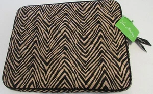 NEW Tablet Zipper Sleeve Cover brown Zebra By Vera Bradley - Picture 1 of 5