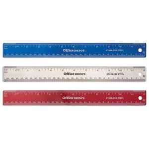 Office Depot® Brand Stainless Steel Ruler, 12", Assorted Colors (No Color - Picture 1 of 1