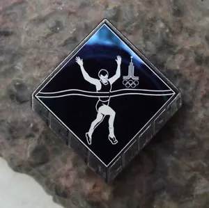 1980 Moscow Russian Summer Olympic Games CCCP Sports Athletics Mirror Pin Badge - Picture 1 of 2