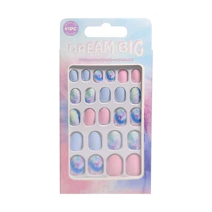 Bonita mujer niños prensado uñas longitud corta tie dye - Imagen 1 de 1