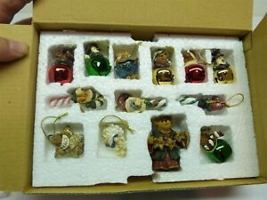 New ListingBoyds Bear Holiday Collection 12 Mini Christmas Ornaments Tree Topper 99025Vrsn