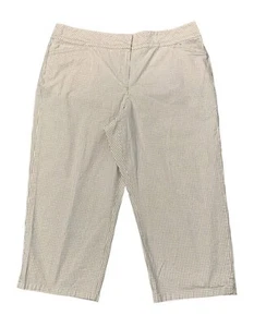 Charter Club, Classic Fit, Beige and White Check Cropped Pants, size 16 - Picture 1 of 4