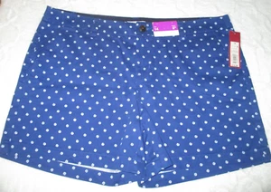 Merona Women's 14 Blue White Polka Dot Cotton Pocket Summer Shorts NWT - Picture 1 of 3