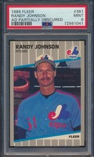 1989 Fleer 381 Randy Johnson Marlboro Ad Partially Obscured PSA 9 Important READ