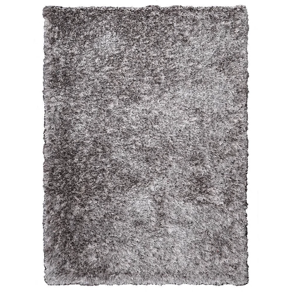 Hand Tufted Shag Polyester Round Area Rug Solid Gray White BBH Homes BBK00111 - Image 1 of 1