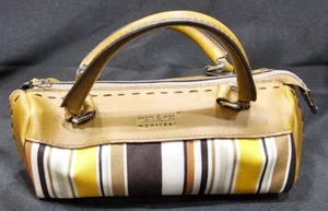 Matt & Nat Vegan Leather Ibiza Stripes Gold/Black Mini Satchel Top Handle Bag - Bild 1 von 14