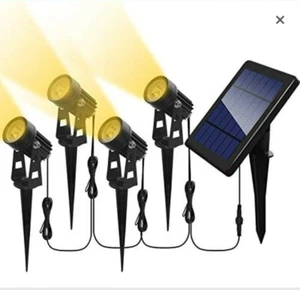 Solar Spotlights Outdoor, Led Solar Powered Landscape Lights 4 in 1 Bright Warm - Picture 1 of 7