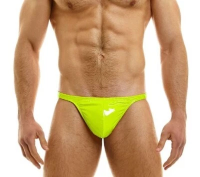 MODUS VIVENDI Viral Vinyl Thongs with Roomy Pouch Shiny Neon Yellow 08016 B77A - Image 1 of 4